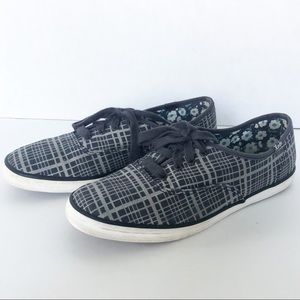 Keds Classic Gray and Black Plaid Champion Canvas Lace Up Sneakers Size 6 🖤🩶🤍